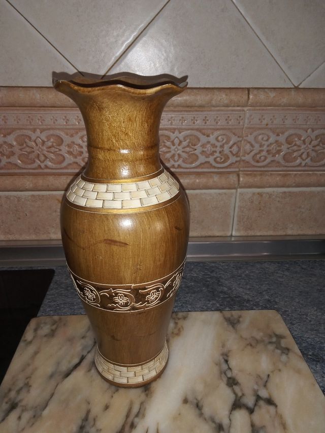 Jarrón cerámica madera tallada haz tú lote en el p