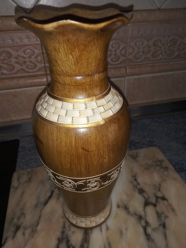 Jarrón cerámica madera tallada haz tú lote en el p