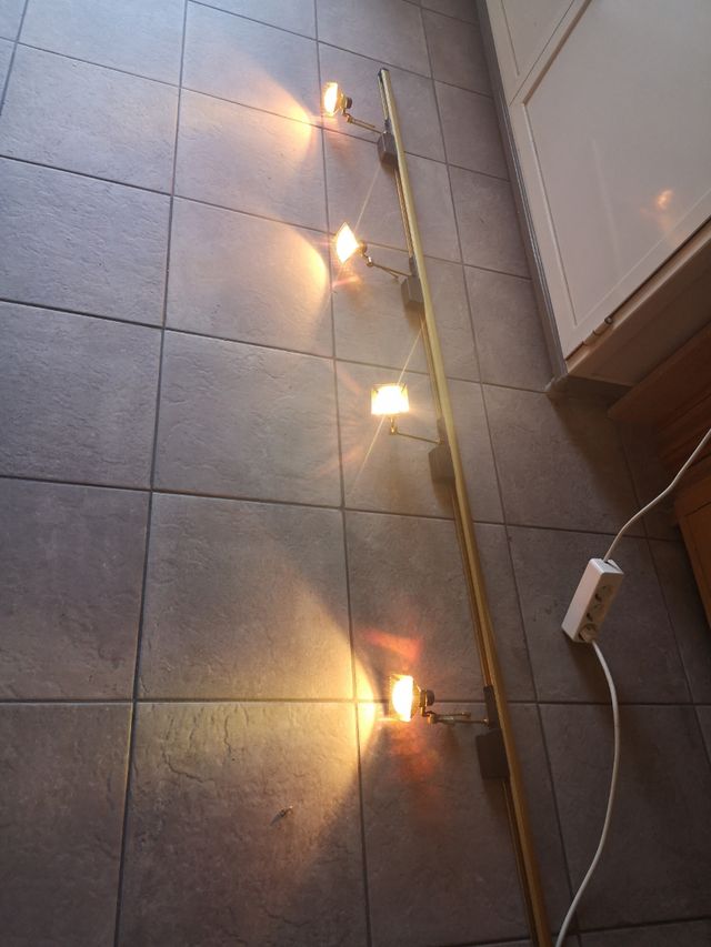 Lámpara Regleta techo 4 focos dorada