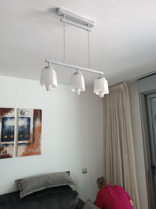 Lámpara pie y techo 3 luces
