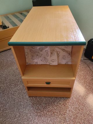 Escritorio madera infantil - beige/verde