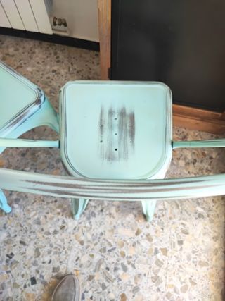 2 Sillas Tolix vintage turquesa