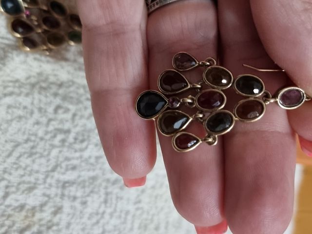 Orecchini pendenti multicolor oro