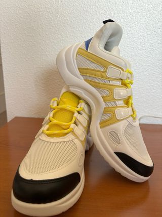 Zapatillas deportivas niño blanco-amarillo