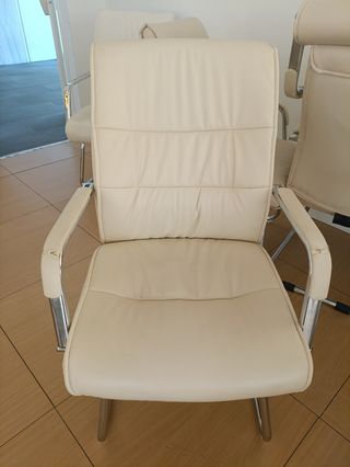 Sillas oficina piel sintética beige