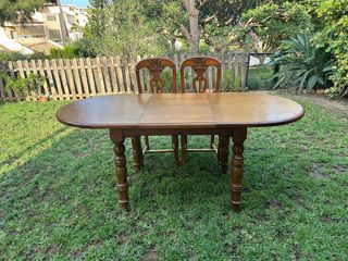 Muebles rústicos salón- comedor tallados a mano