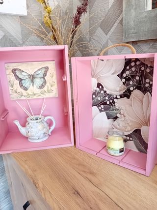 Scatole decorative rosa shabby chic