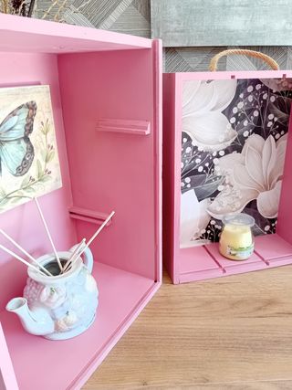 Scatole decorative rosa shabby chic