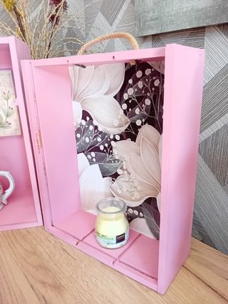 Scatole decorative rosa shabby chic