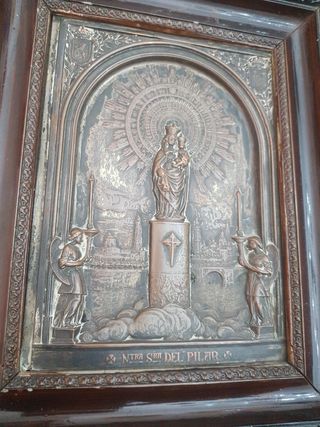 Cuadro antiguo Virgen del Pilar