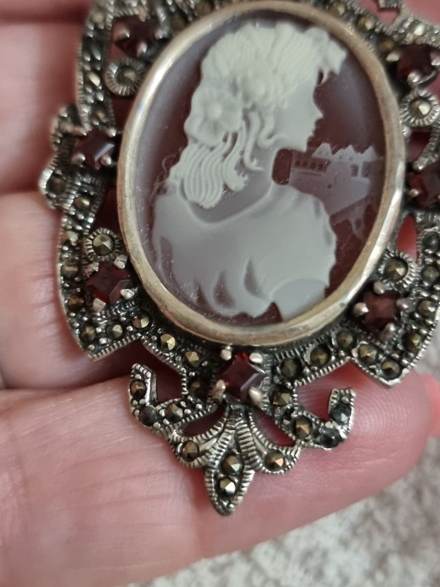 Ciondolo vintage argento marcasite