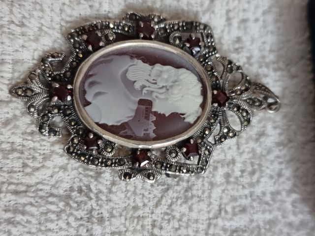 Ciondolo vintage argento marcasite