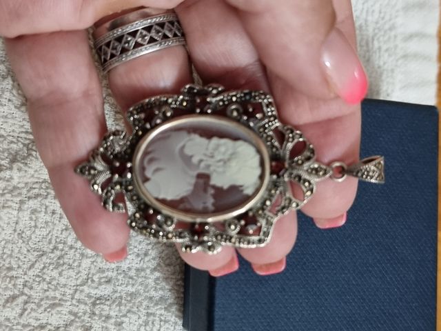 Ciondolo vintage argento marcasite