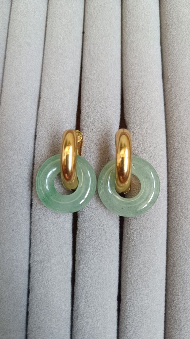 Pendientes aro baño Oro | Jade