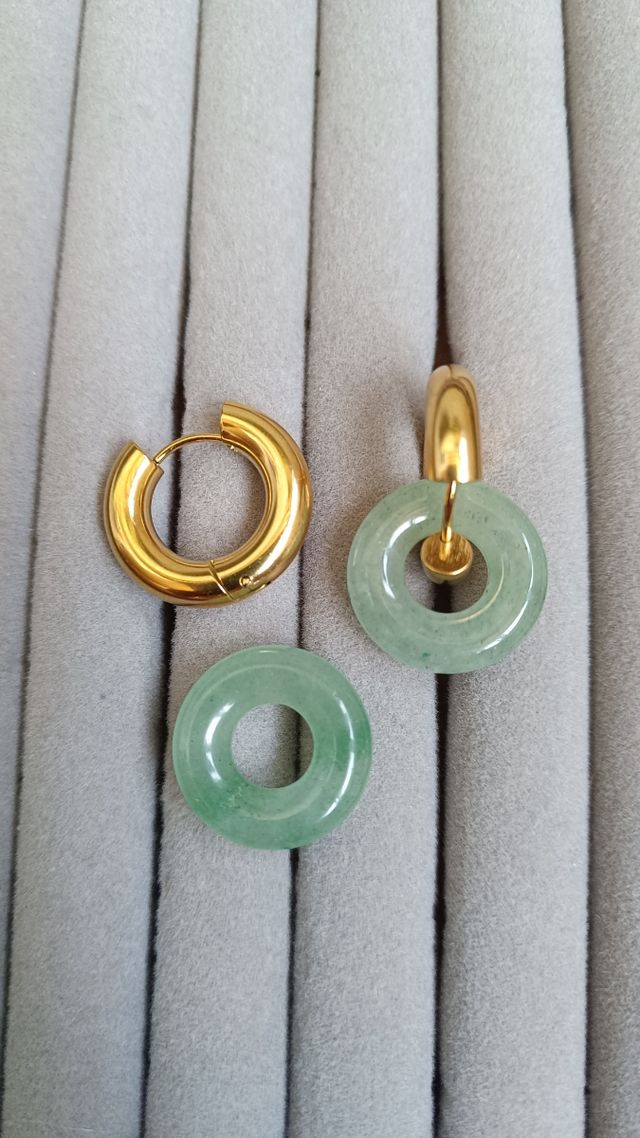 Pendientes aro baño Oro | Jade