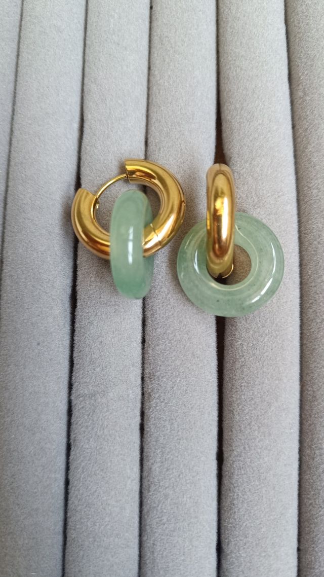 Pendientes aro baño Oro | Jade