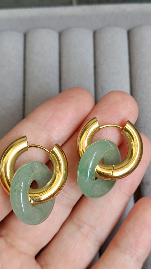 Pendientes aro baño Oro | Jade