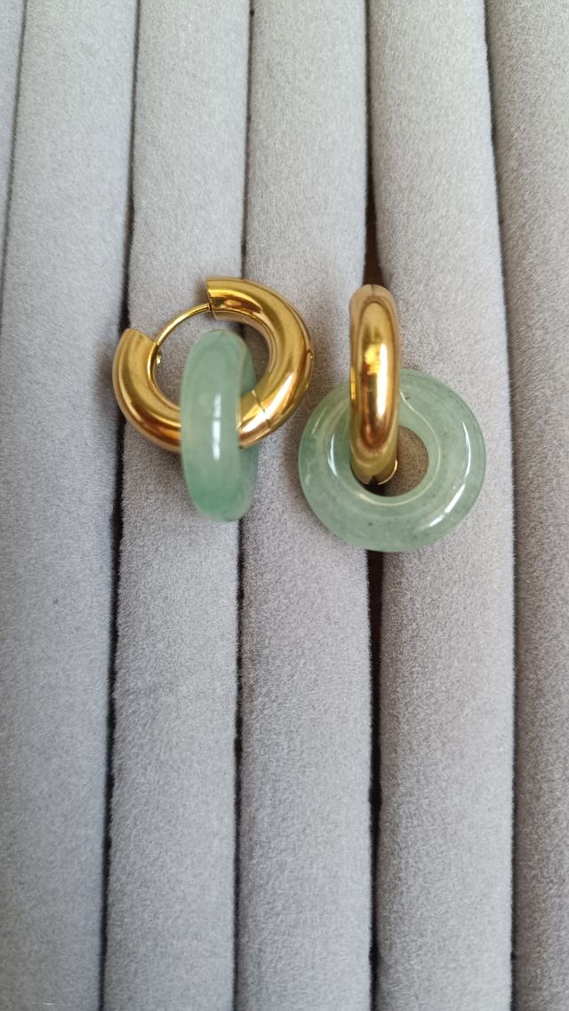 Pendientes aro baño Oro | Jade