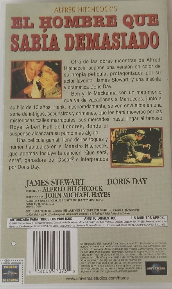 VHS El hombre que sabía demasiado