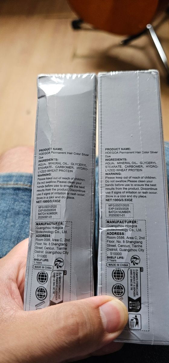 Tinte para cabello Hoegoa plateado
