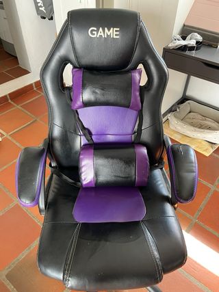 Silla Gamer Negra y Morada