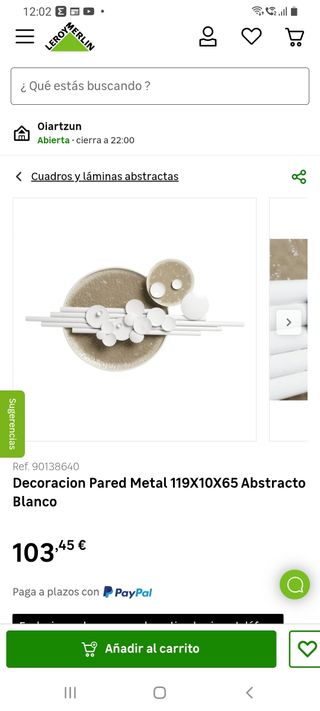 Decoración pared metal Leroy Merlin