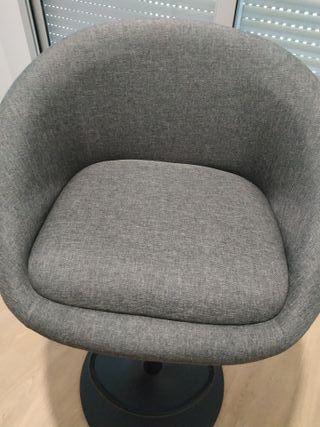 Sgabelli alti regolabili in acciaio nero e tessuto grigio