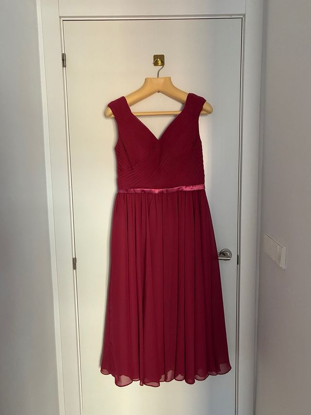 Vestido midi granate/rosa oscuro