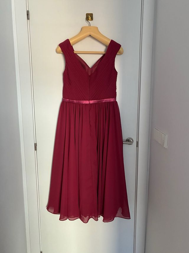 Vestido midi granate/rosa oscuro
