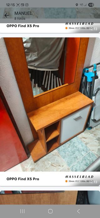 Mueble espejo madera - blanco y marrón