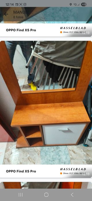 Mueble espejo madera - blanco y marrón