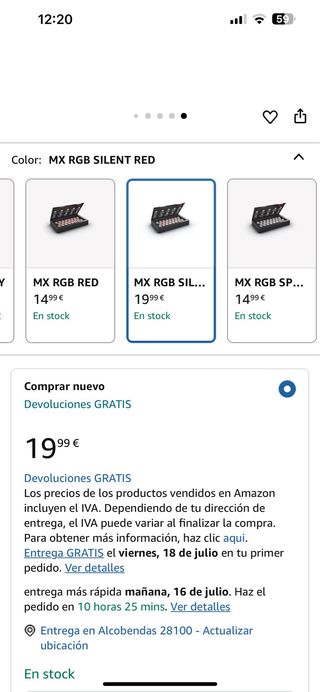 CHERRY MX RGB Silent Red - 30 switches