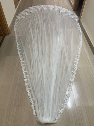 Velo novia blanco - encaje