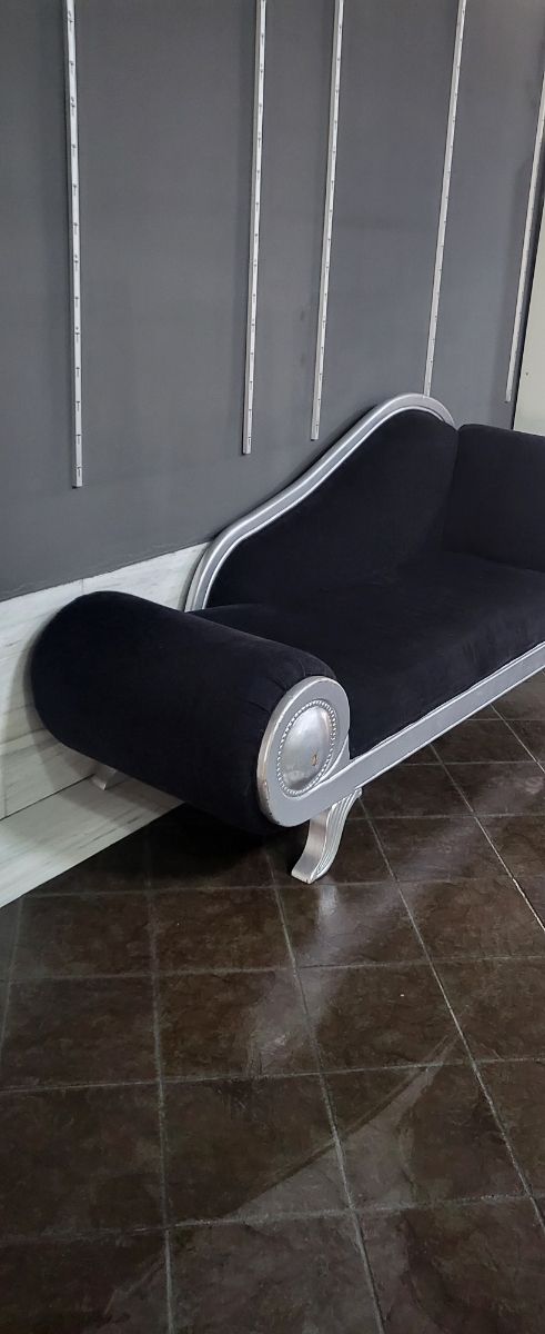 Chaise Longue Negra Rococó