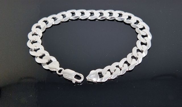 Pulsera de plata - Cadena barbada