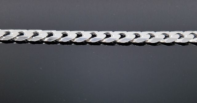 Pulsera de plata - Cadena barbada