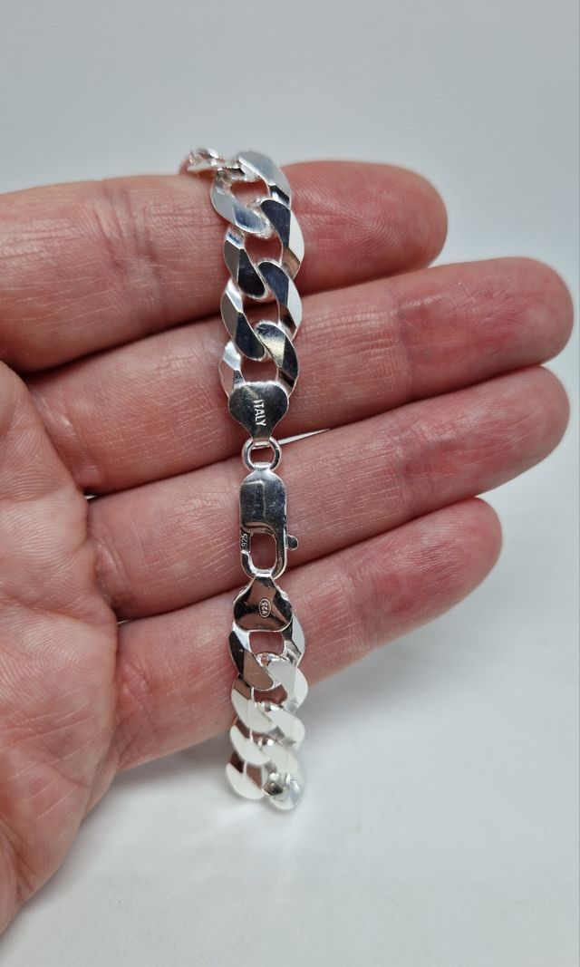 Pulsera de plata - Cadena barbada