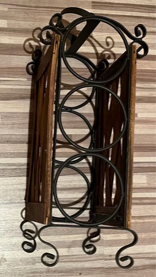 Botellero rústico de madera