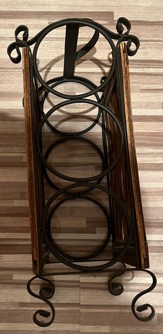 Botellero rústico de madera