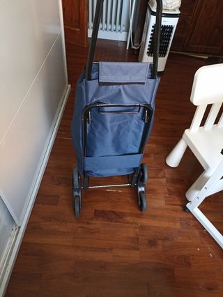 Carrito compra plegable azul