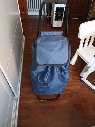 Carrito compra plegable azul