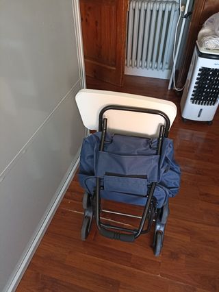 Carrito compra plegable azul