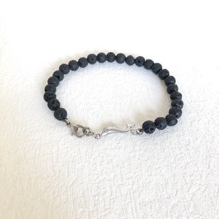 Bracciale Lava Dolphin - Nero Argento