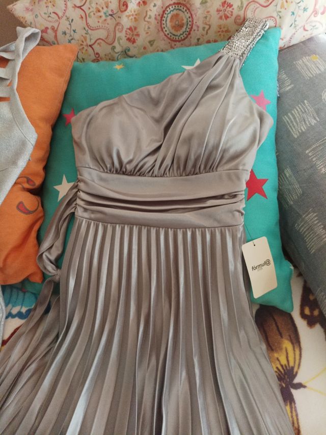 Dos vestidos fiesta plata Talla S. NUEVOS!!!