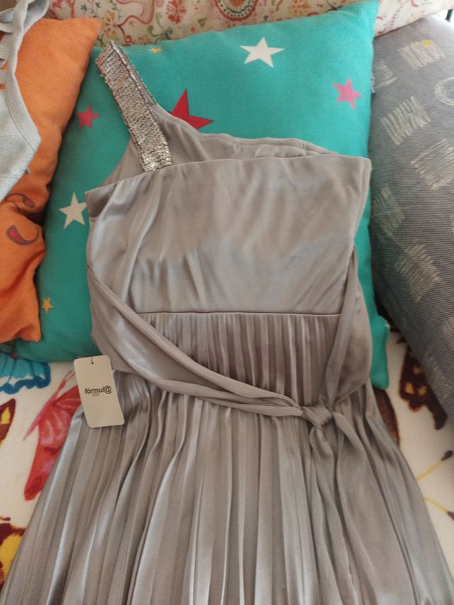 Dos vestidos fiesta plata Talla S. NUEVOS!!!