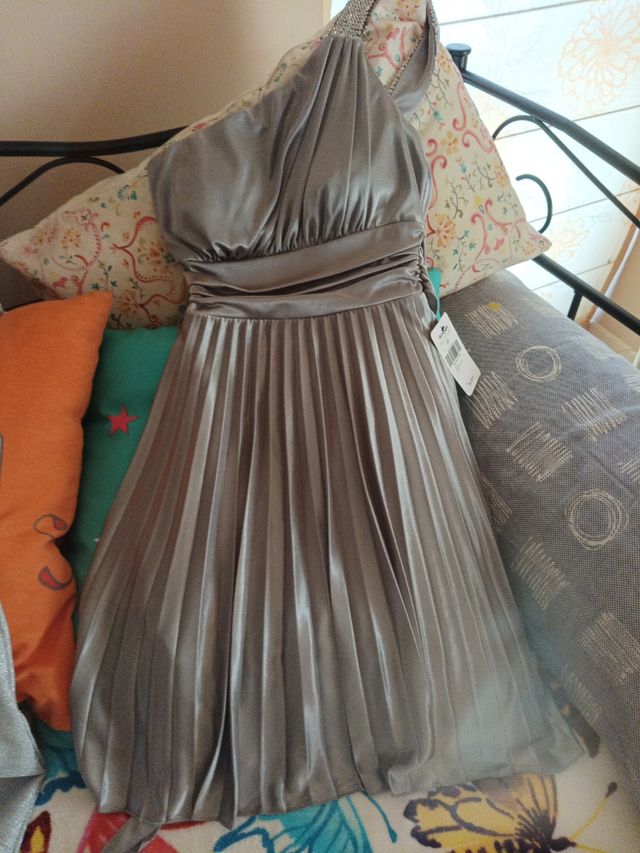 Dos vestidos fiesta plata Talla S. NUEVOS!!!