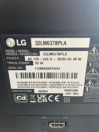 TV LG 32" - Negro