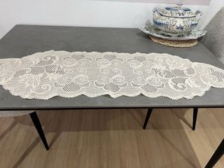 Tapete de crochet beige