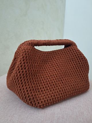 Borsa uncinetto marrone