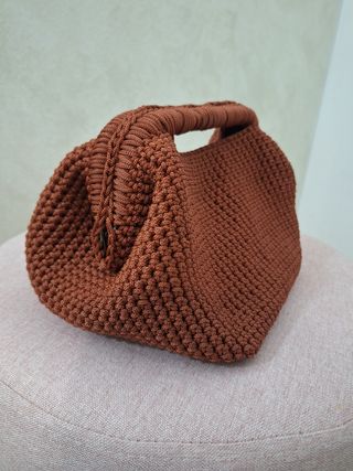 Borsa uncinetto marrone